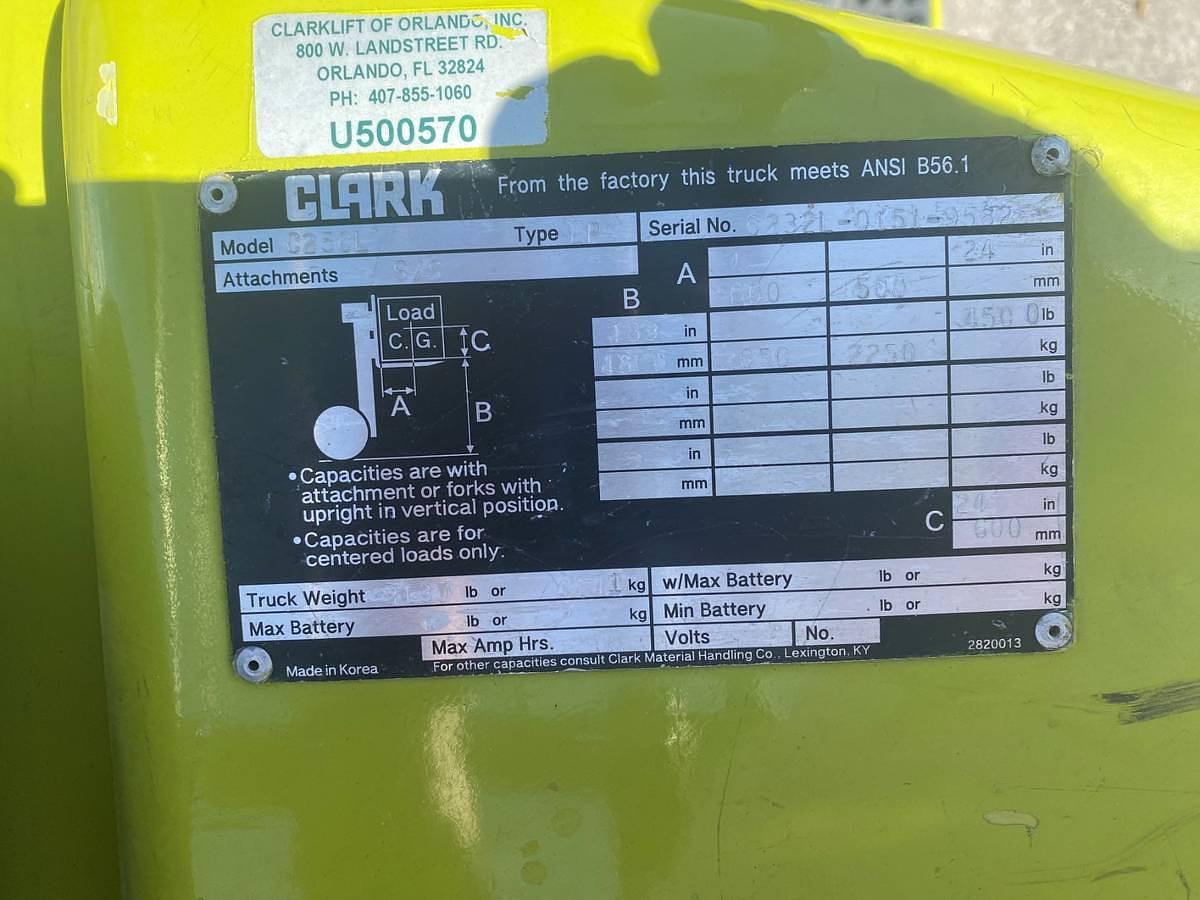 Used 2009 Clark Forklift Model C25cl