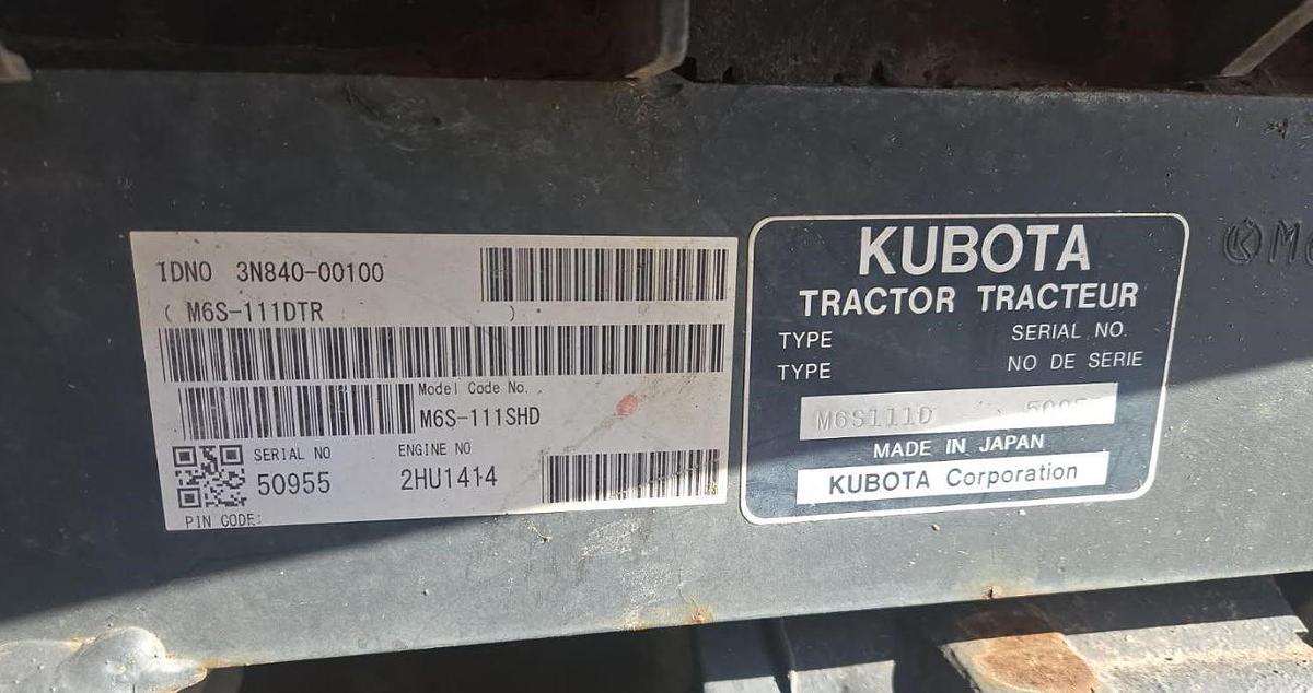 Used 2018 Kubota M6s-111