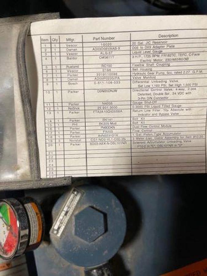 Used 2006 Progress Hydraulics HS-11438 Hydraulic Pump