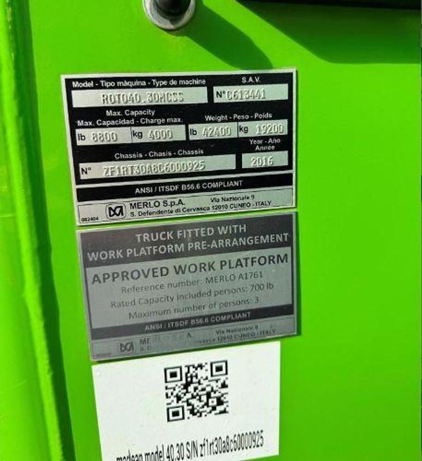 Used 2016 Merlo Roto 40.30MCSS