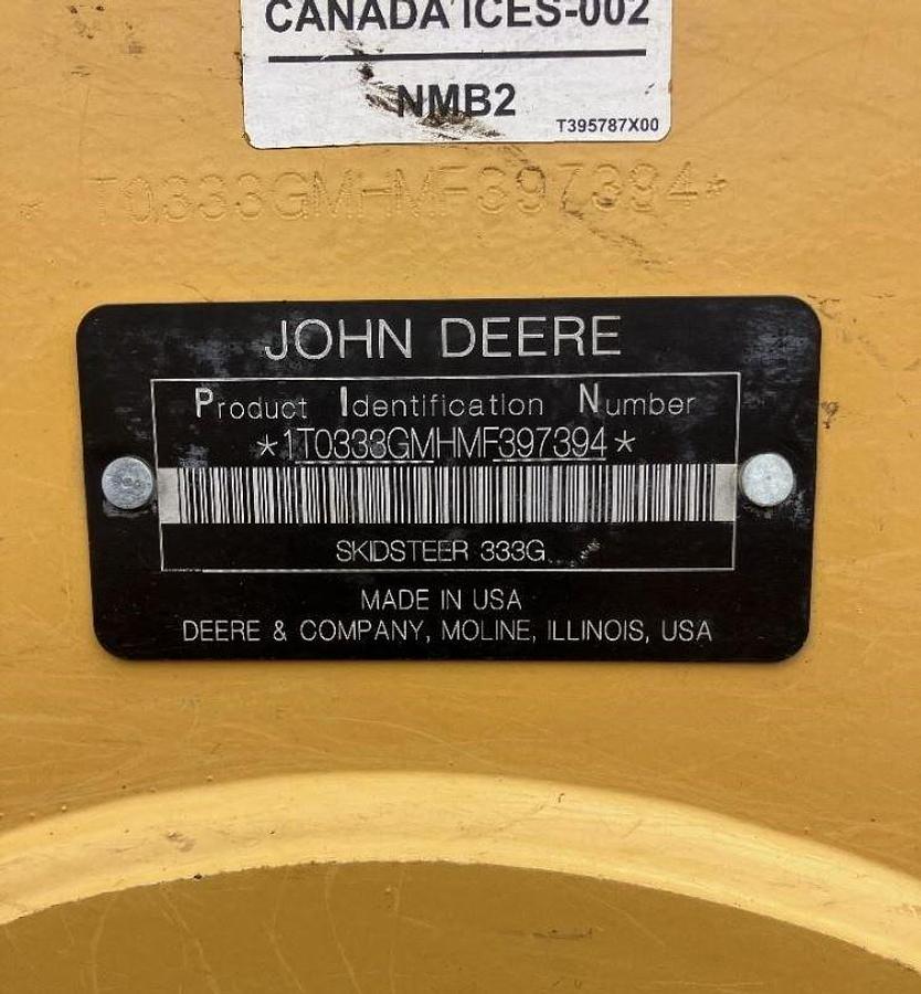 Used 2018 John Deere 333G Compact Track Loader