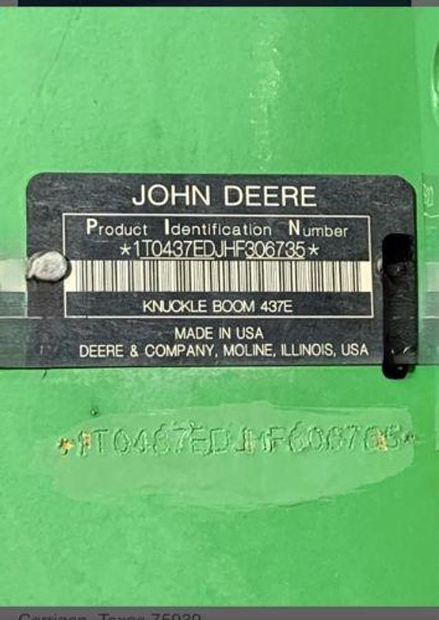 Used 2017 JOHN DEERE 437E