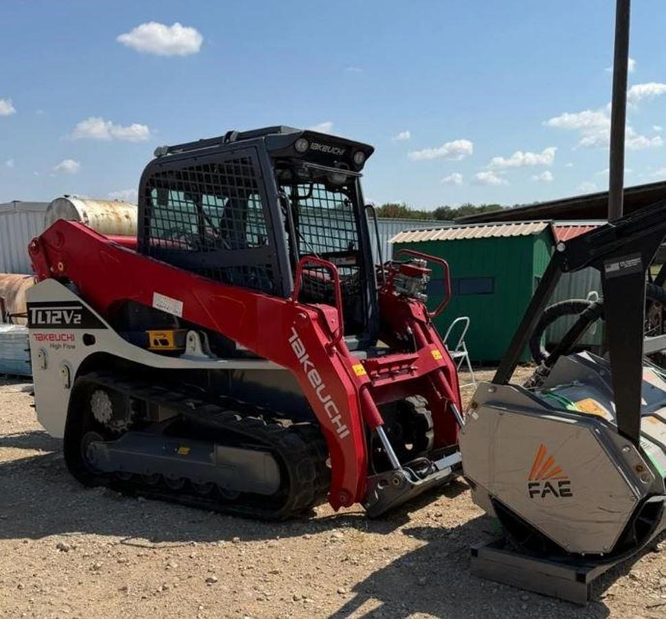 Used 2022 Takeuchi Tl12v2 Skid Steer & FAE Mulcher