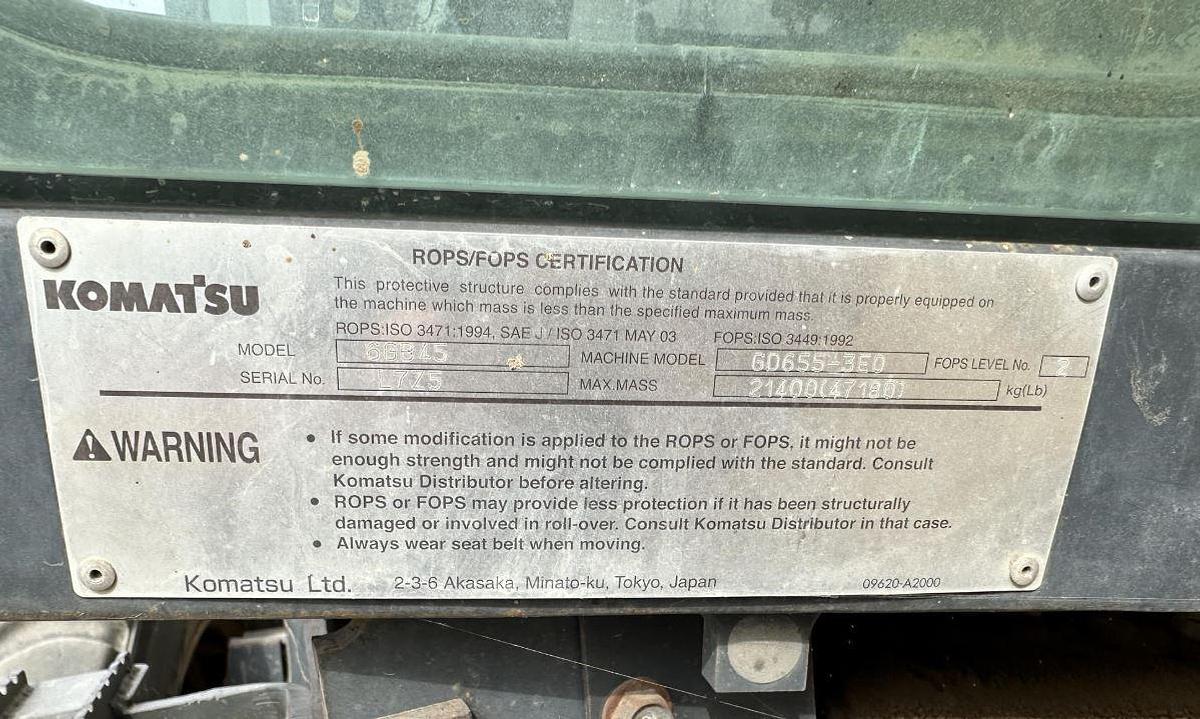 Used 2008 Komatsu GD655-3E0 Motor Grader