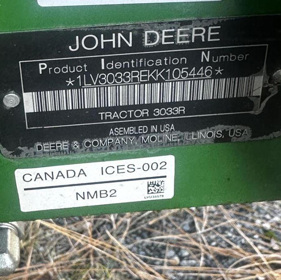 Used 2019 John Deere 3033r Tractor