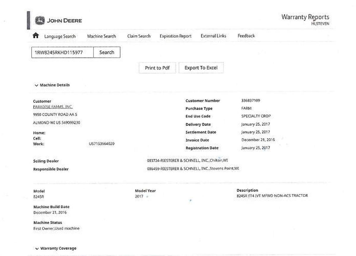 Used 2016 JOHN DEERE 8245R