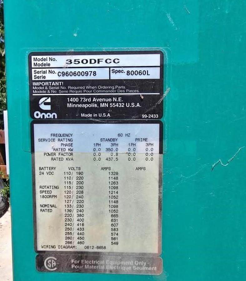 Used 1996 Cummins 350 DFC Diesel Engine