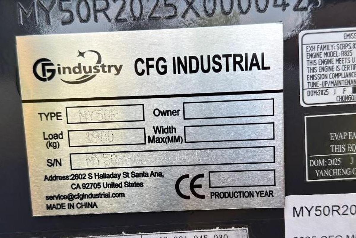 Used 2025 CFG INDUSTRY MY50R Mini Excavator