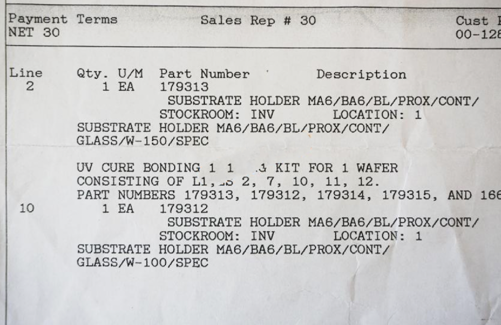 Used Suss Microtec UV Cure bond tooling for 100mm wafers- MA6-BA6