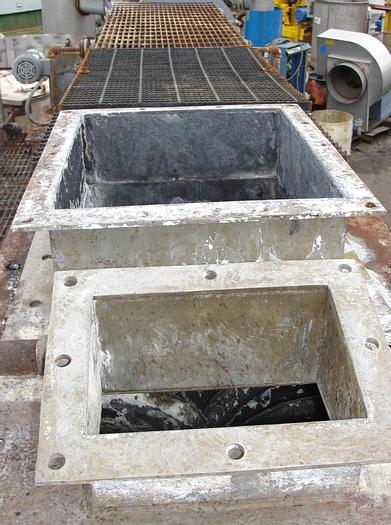 Used 12" x 128" LONG HOLLOW FLIGHT TWIN SCREW AUGER DRYER - S/S