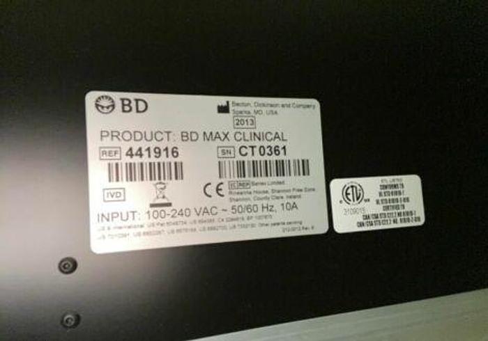 Used BECTON DICKINSON BD MAX PCR