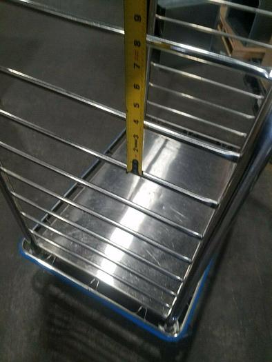 Used Pedigo Stainless Steel Rolling Cart Rack clean room 34" x 22" Heavy Duty Pharma