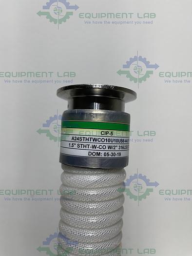 Used Sani Tech  45" Silicone Hose w/ 2" Sanitary Fitting