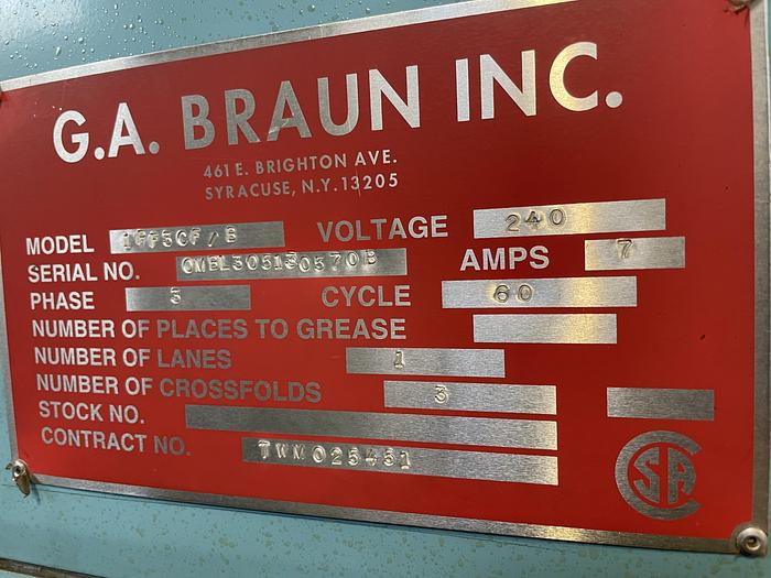 Used 2005 Braun sheet folder