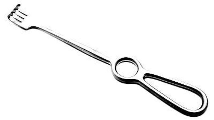 Used Retractor Rake Volkmann 4 Prong Blunt Points 220mm (8-1/2in)