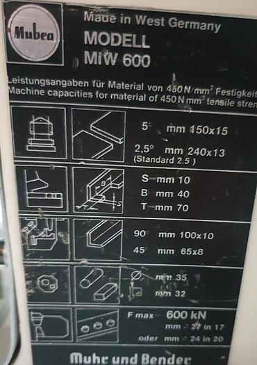 Gebraucht Profilstahlschere Mubea MIW 600