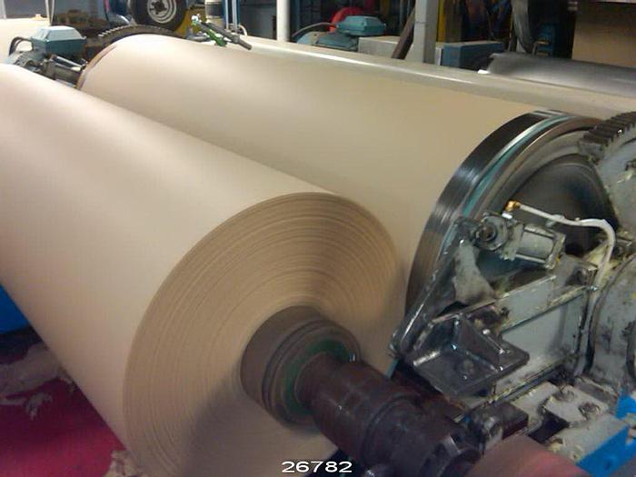 Used Osborne  Horizontal Reel. 116" Face Plus 2" Rope Ring. 42" Diameter Drum, 66" Diameter Roll Capacity. Track Is 55" Long, Includes (4) 8" Diameter Reel Spools #26782