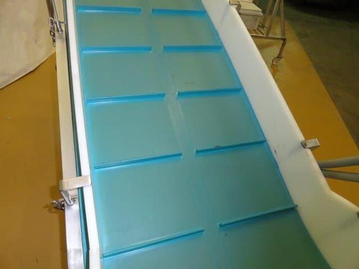 Used Tri-Mach Cleated Smooth Belt Incline Conveyor; Md#Ever-Kleen, 28" wide x 10'6"