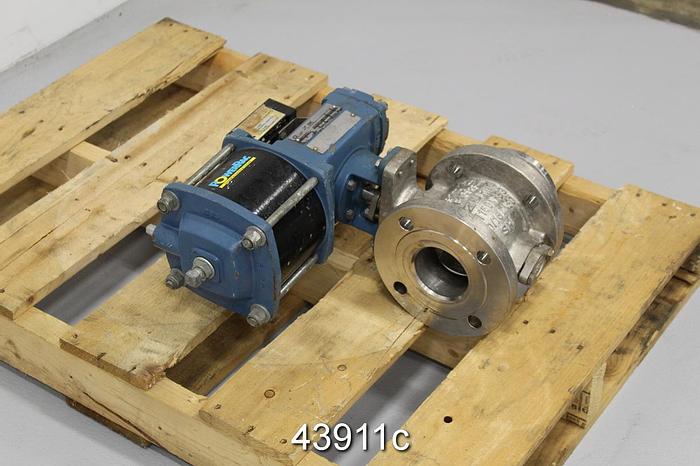 Used Dezurik 3" Air Operated V-Ball Valve, Stainless Steel Body #43911