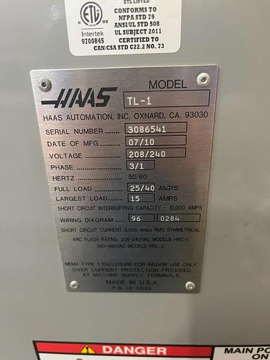 Used 2010 HAAS TL-1 LATHE