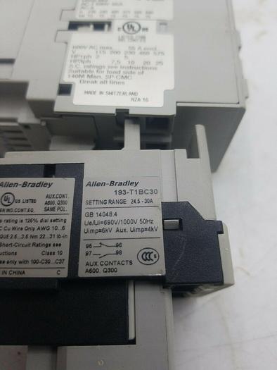 Used ALLEN BRADLEY 100-C30*00 SER C, Allen Bradley 193-T1BC30,100-S