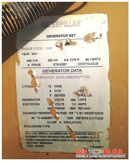 Used Item 0668 : 2001 Caterpillar SR-4 Generator Set w/ 3406 Engine