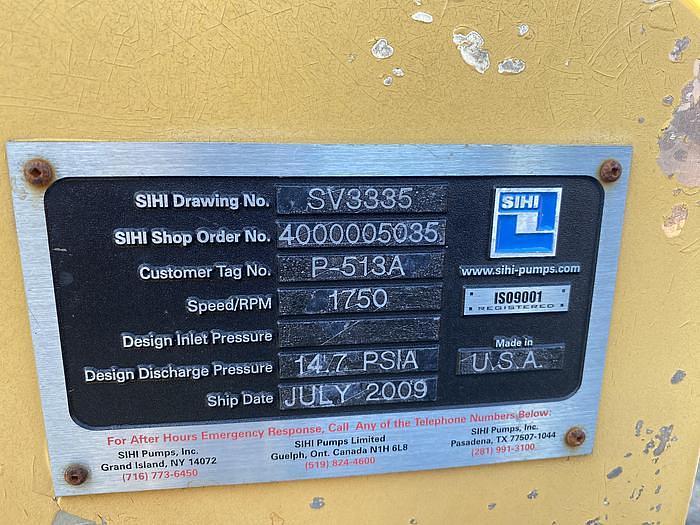 Used SIHI LIQUID RING VACUUM PUMP - MODEL LPHR 80557 - 100 HP - 316 S/S