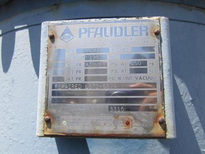 Used Tank, 90 Gallon, Glass Lined, Atmospheric, Pfaudler, #S738403