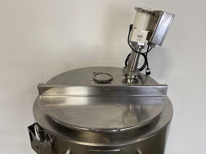 Used Precision 500 Liter Stainless Steel Insulated Mixing Tank w/ PharMix Agitator