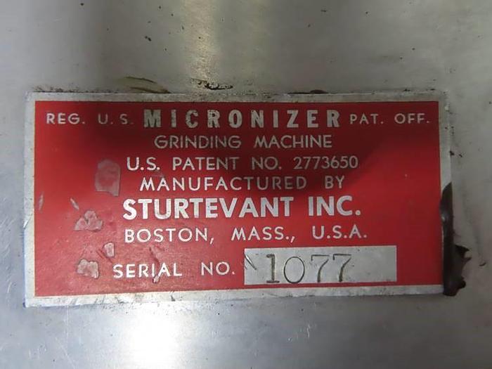 Used 20" STURTEVANT MICRONIZER - S/S - 12 NOZZLES