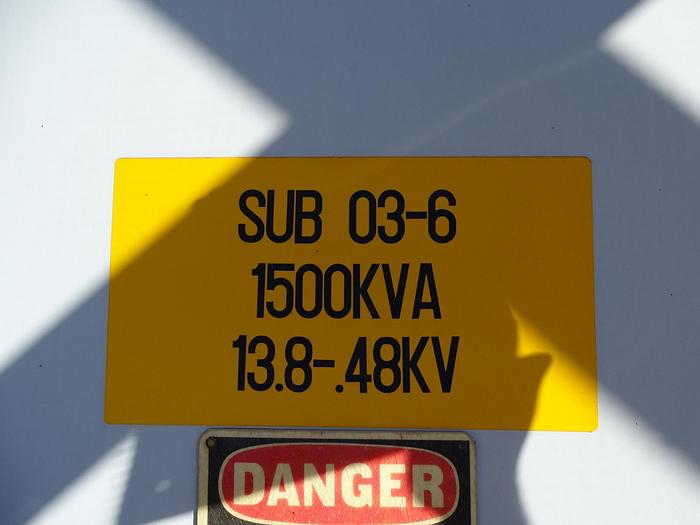Used 1,500 KVA 13,000V SIEMENS-ALLIS SUBSTATION 480Y/277 VOLTS CU WINDING