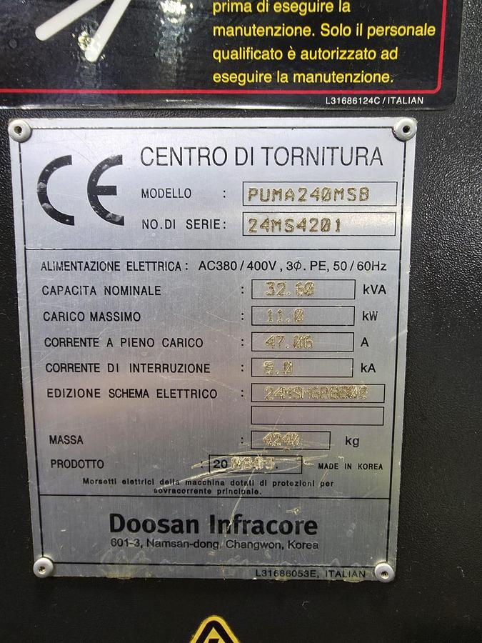 Used 2008 Doosan  Puma MSB 240