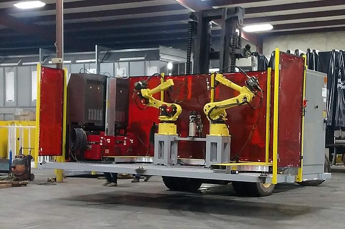 2018 FANUC DUAL ARCMATE 120iBe MIG WELDING CELL WITH DUAL SERVO DRIVEN TRUNNIONS LIKE NEW CONDITION