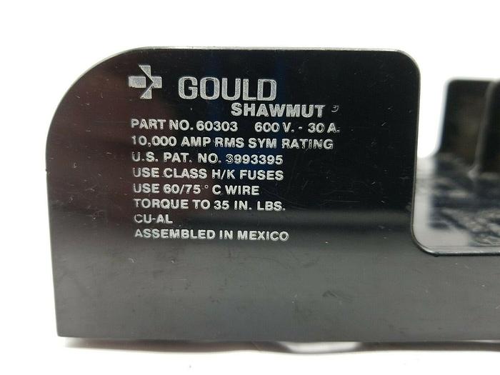 Used Gould Shawmut fuse block 60303