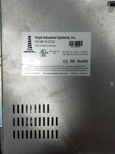 Used HOPE HIS-ML19-STAE OPERATOR INTERFACE WORKS.