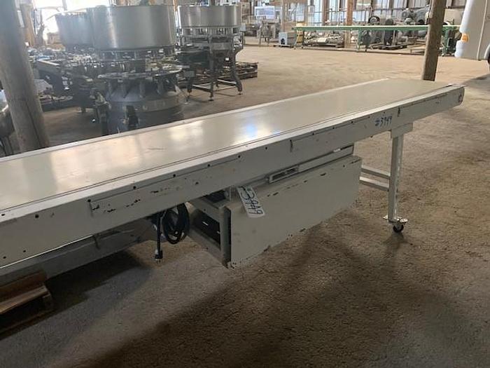 Used 16.5' Long x 18" Wide Portable Sanitary Flat Belt Conveyor