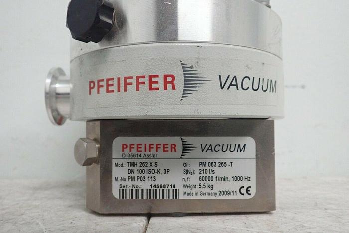 Used Pfeiffer TMH 262 X S DN 100 ISO-K 3P Vacuum Turbo Pump with Controller TC100