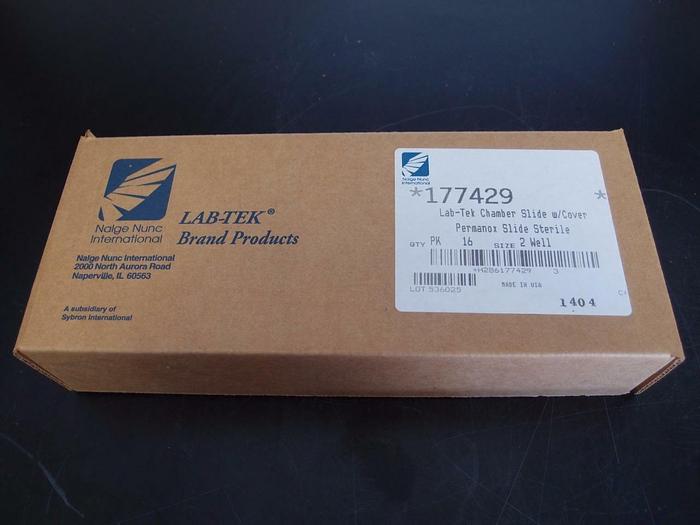 New Lab Tek Chamber Slide System 177429 2 Well Permanox Slide Lot of 16