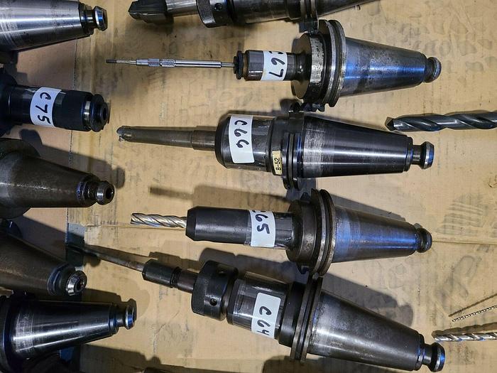 Used Assorted CNC Tool Holders with Cutters & Drills For Milling Machines VMC Tools H