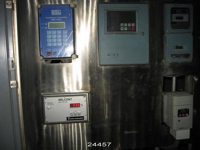 Used Btg MEK2200 SSW Btg Rotary Consistency Transmitter With Stainless Steel Stilling Chamber. Flanges Are 4". #24457