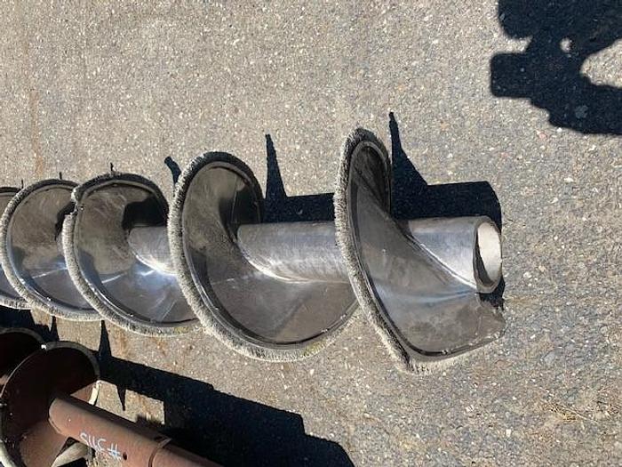 Used 15' Long x 15" Diameter Stainless Steel Auger Screw with Brushed Flights