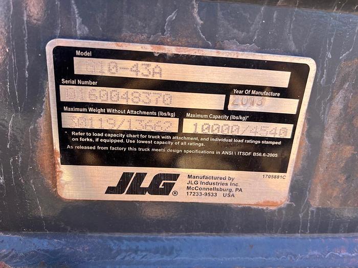 Used 2013 JLG G10-43A TELEHANDLER