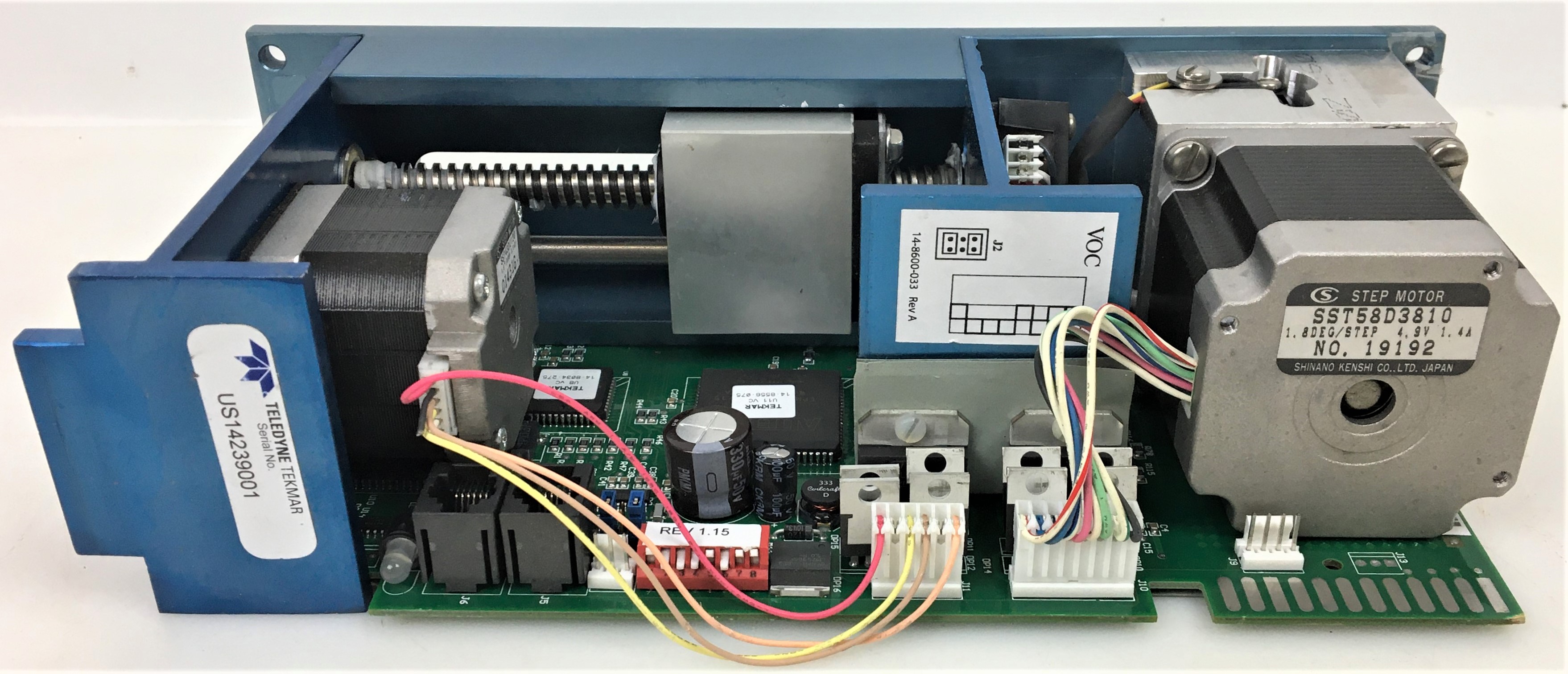 Used Teledyne Tekmar 14-8588-100 4-Port Syringe Drive Assembly