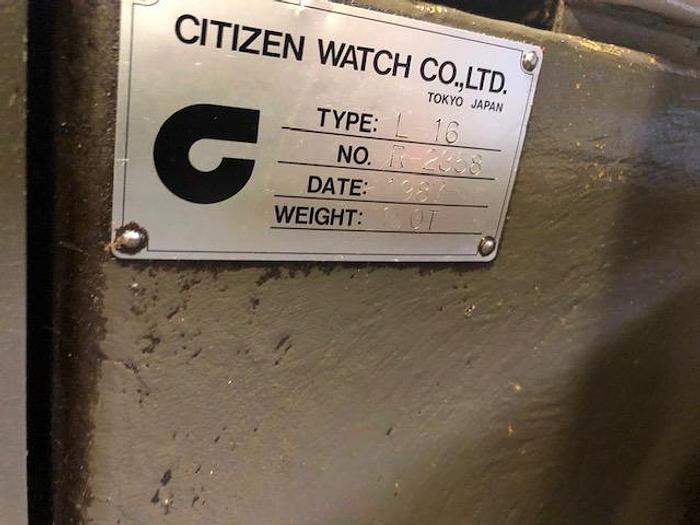 Used 1987 Citizen Cincom L16 With Barfeed