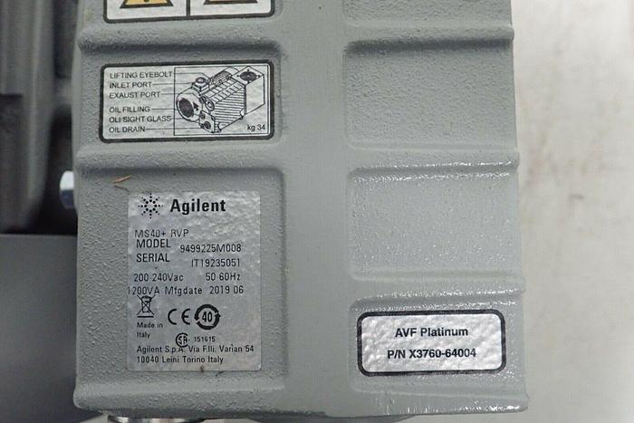 Used Agilent MS40+ RVP Model 9499225M008 Rotary Vane Vacuum Pump
