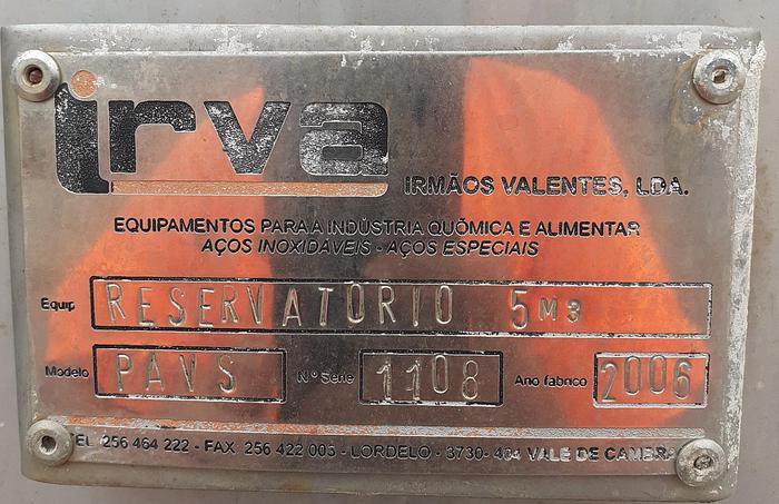 Usado Depósito de inox de 5 mil litros