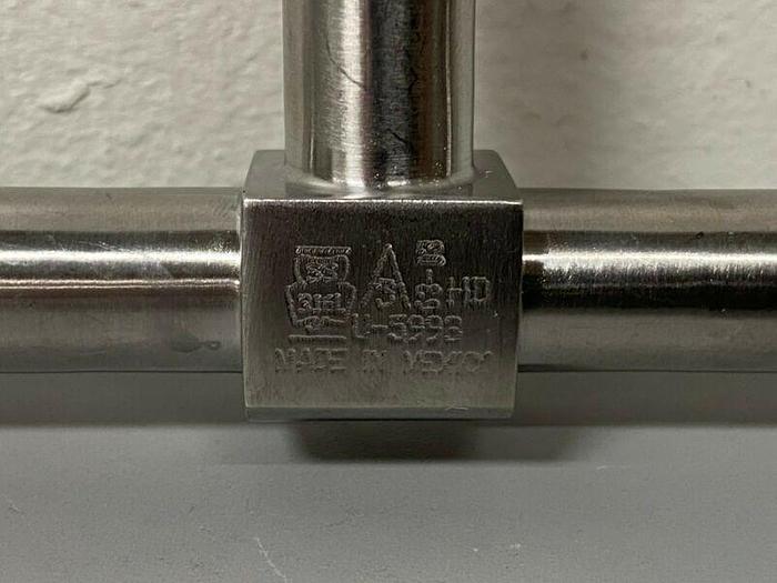 Used Lot of 2 - 4.5" Stainless Steel 3-way Pipe w/ 1/2" Sanitary Fittings