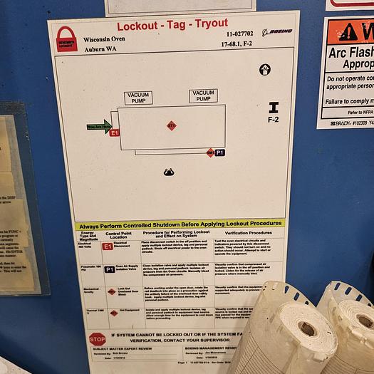 Used 2006 Wisconsin Furnace 1300 deg 72” wide x 48” high x 48” deep