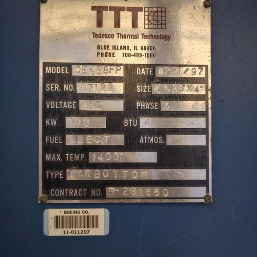 Used Tedesco Car Bottom Furnace