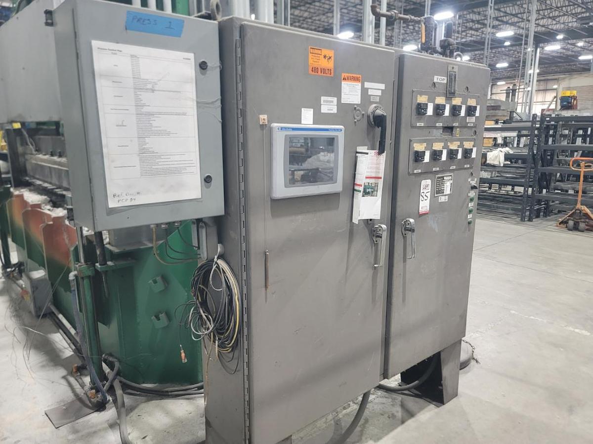 Used 1979 USI TITANIUM HOT FORMING PRESS, 250-TONS, 30" X 120" PLATENS